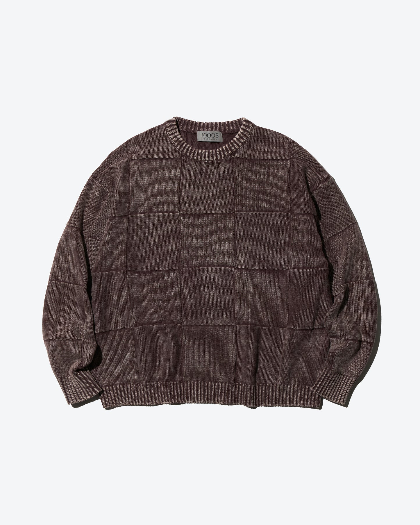 ACID WASH CHECKERED SWEATER