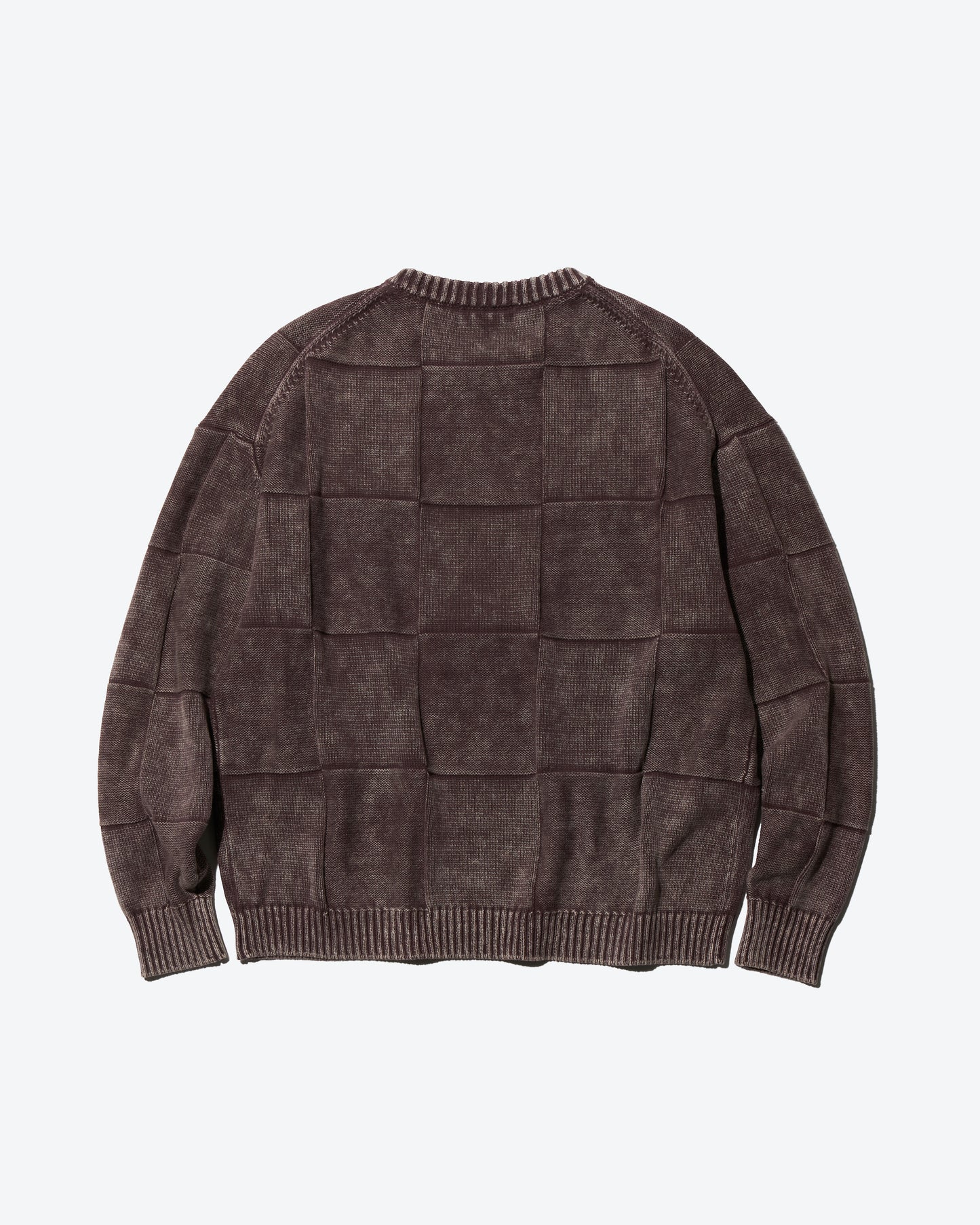ACID WASH CHECKERED SWEATER
