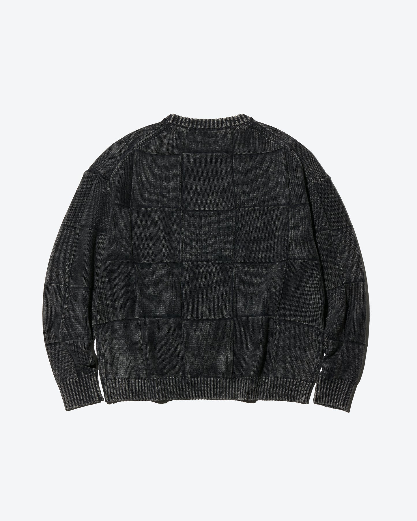 ACID WASH CHECKERED SWEATER