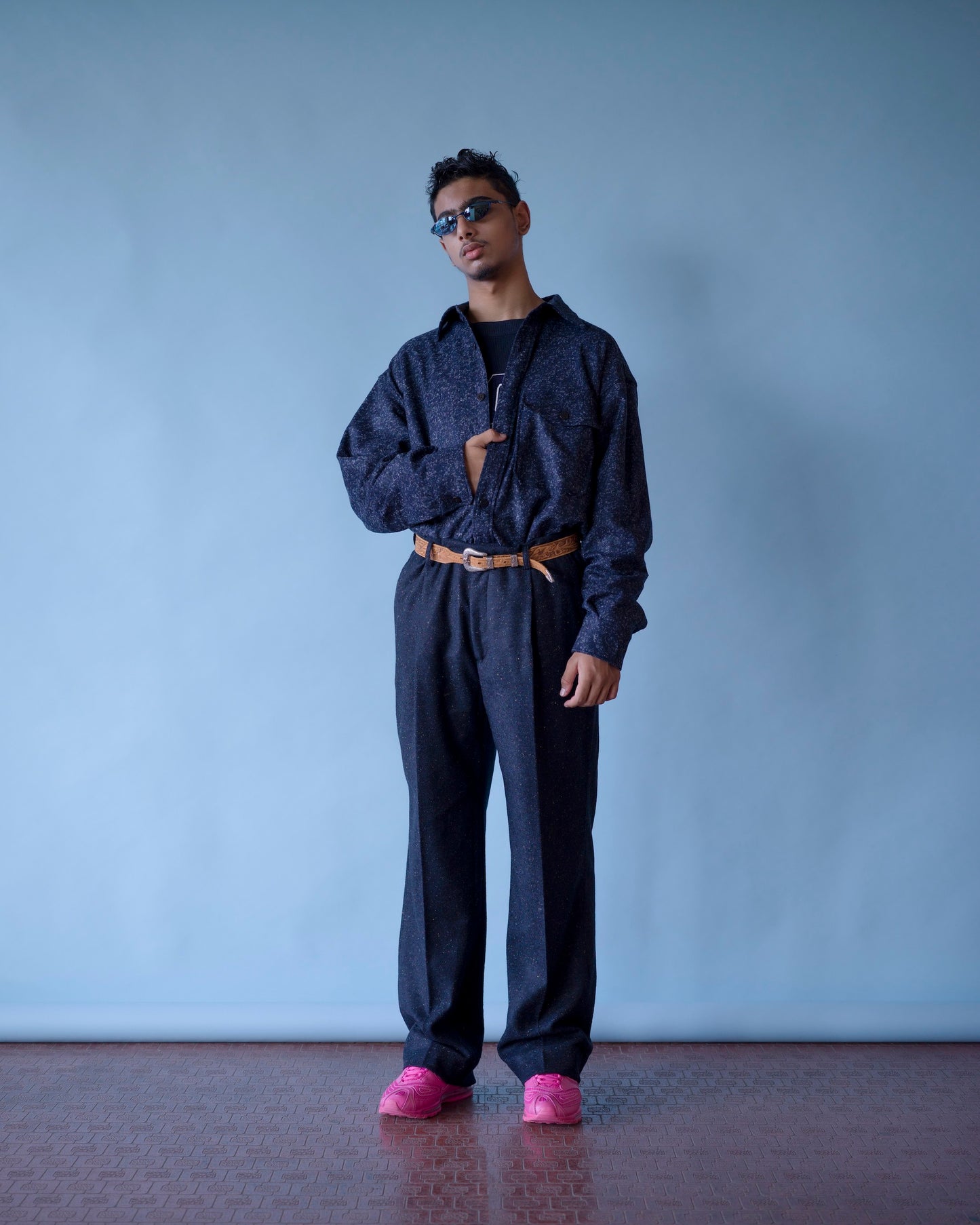 SLIVER KNIT TUCK TROUSERS