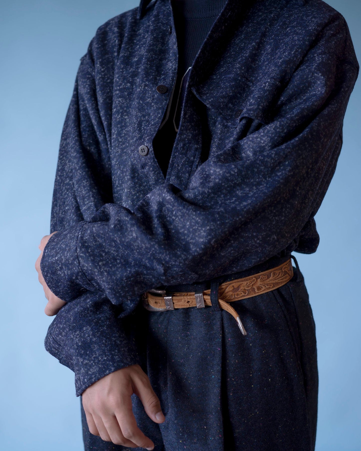 SLIVER KNIT TUCK TROUSERS