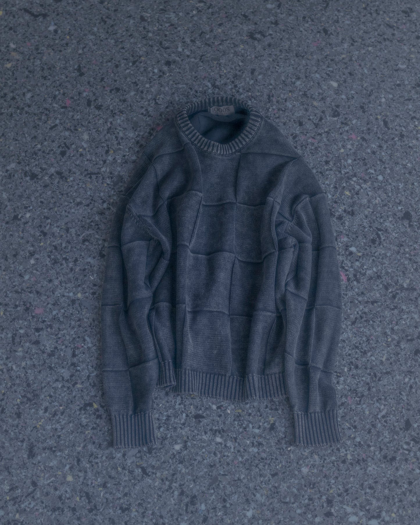 ACID WASH CHECKERED SWEATER