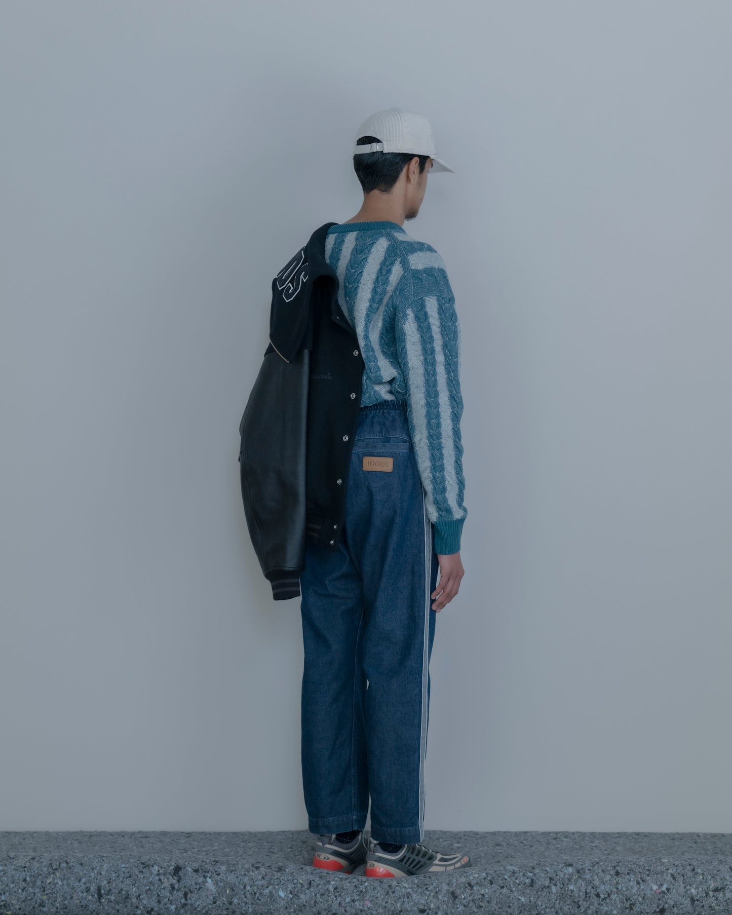 BICOLOR CABLE ZIP SWEATER