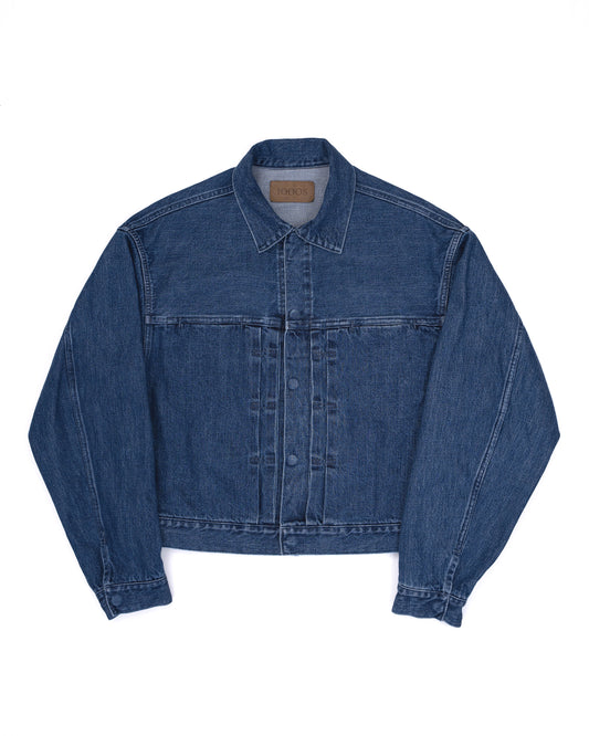 INVISIBLE PLEATED DENIM JACKET