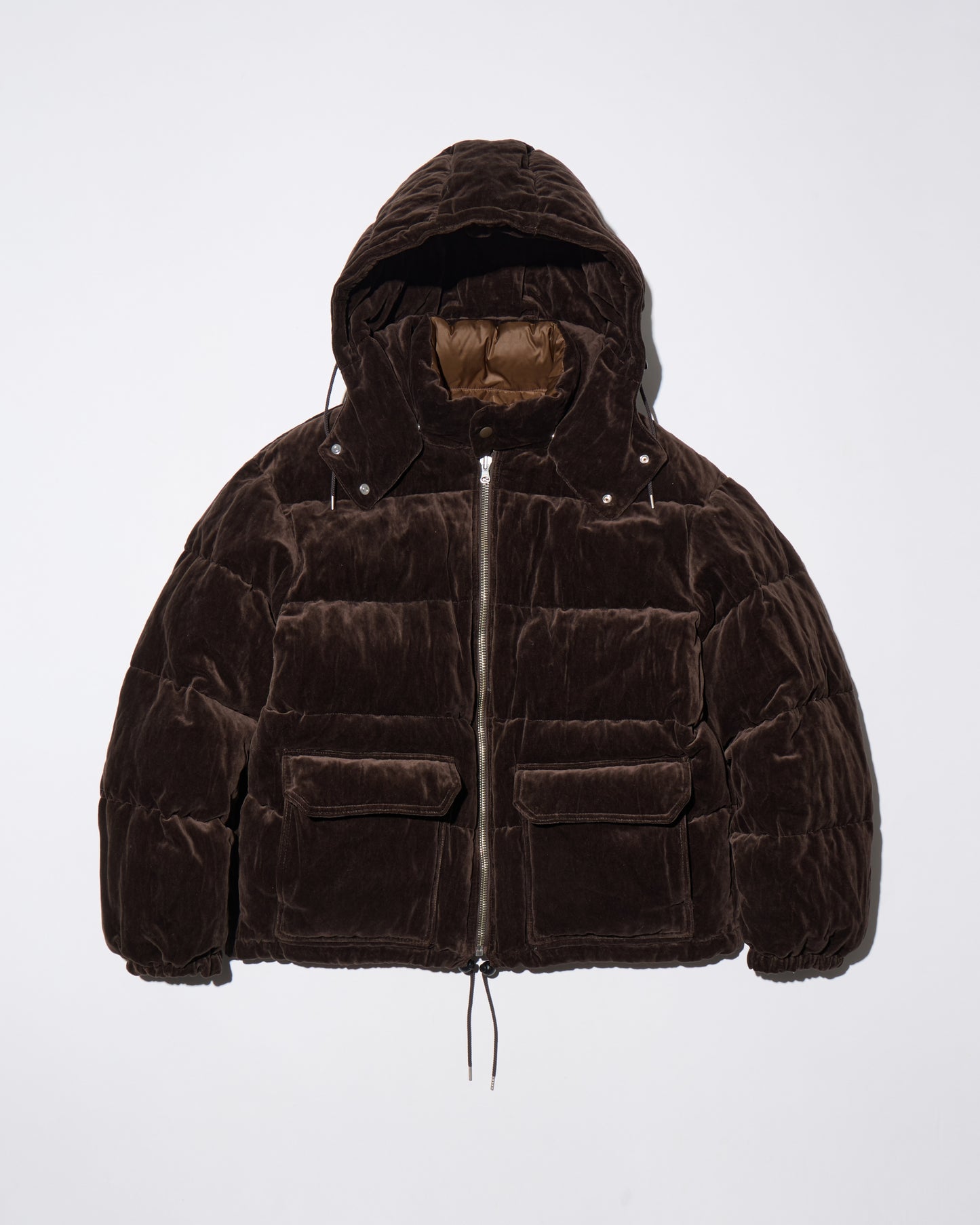 WRINKLED VELVET DOWN JACKET - REVERSIBLE