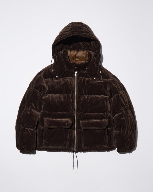 WRINKLED VELVET DOWN JACKET - REVERSIBLE