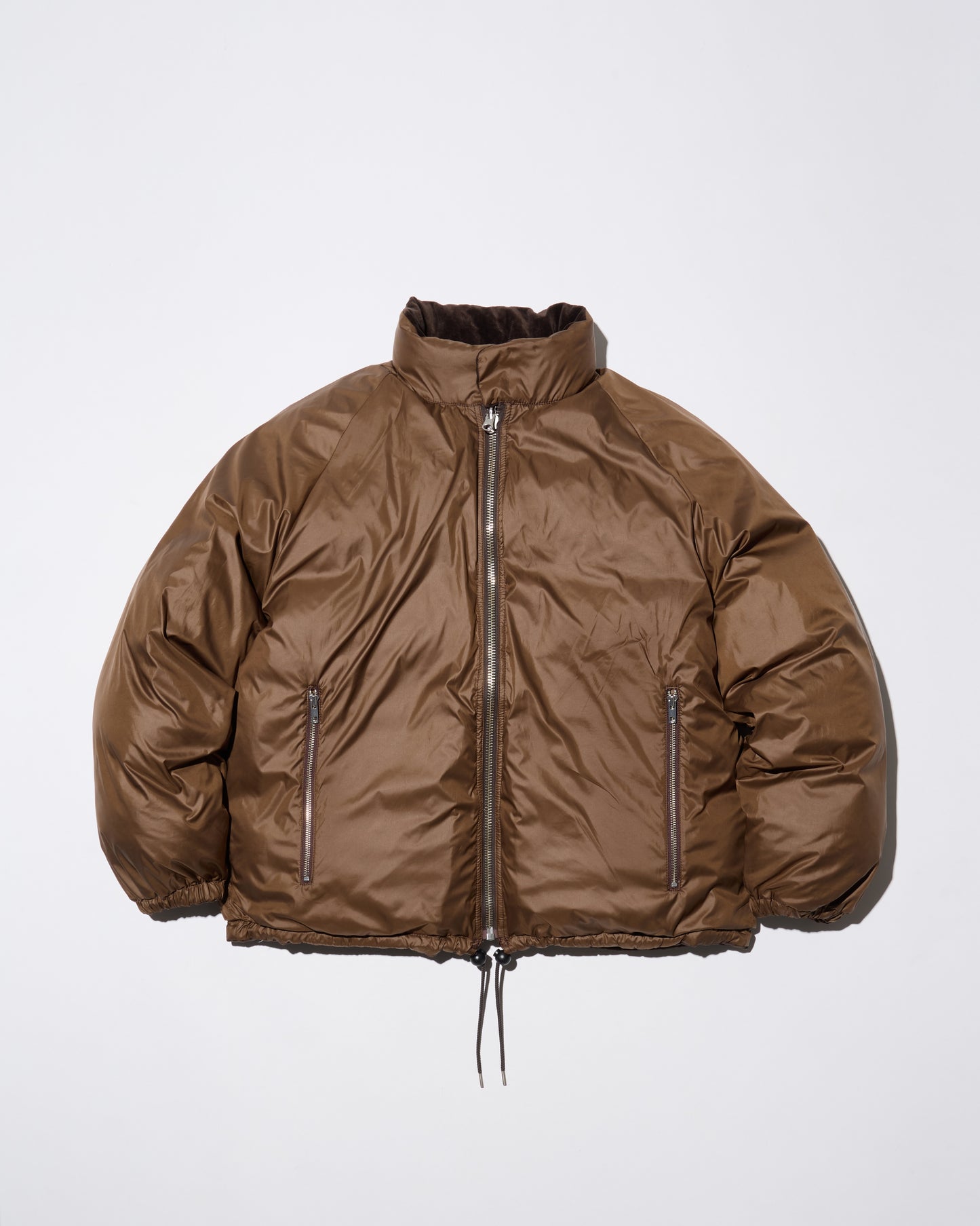 WRINKLED VELVET DOWN JACKET - REVERSIBLE