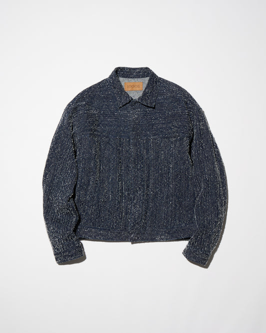 DAZZLE DENIM PLEATED JACKET