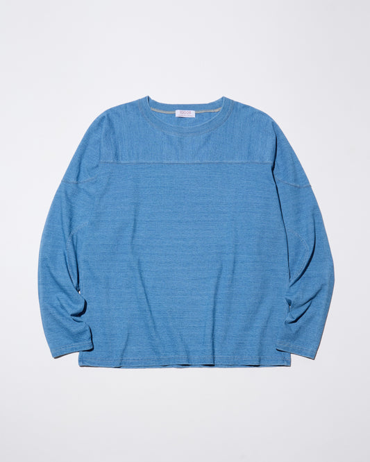 FADED INDIGO FOOTBALL LS TEE
