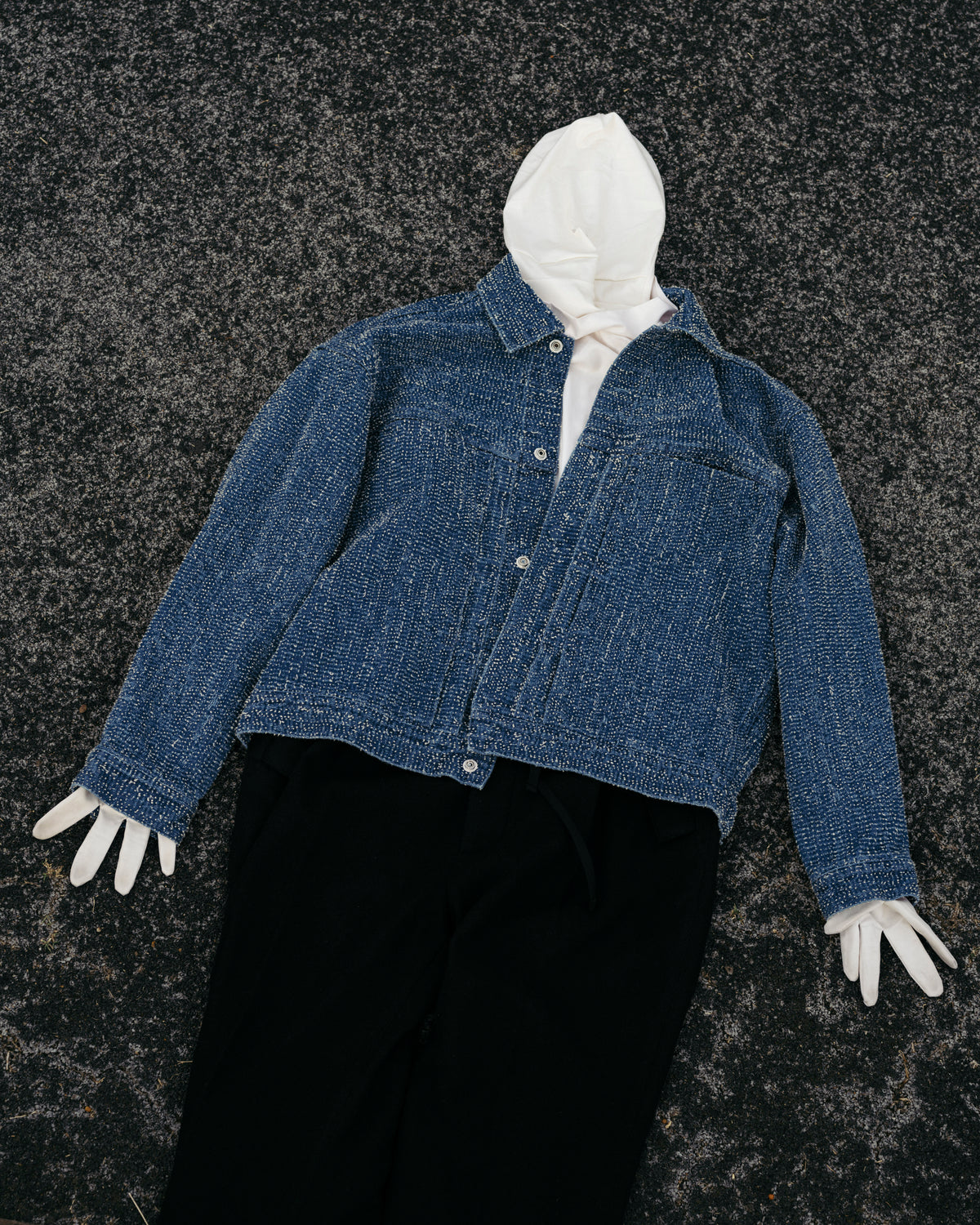 DAZZLE DENIM PLEATED JACKET - DIRTY