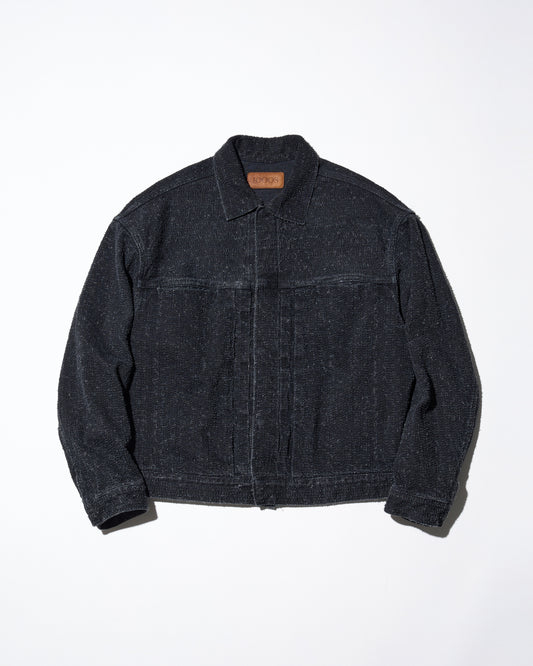 DAZZLE DENIM PLEATED JACKET - DIRTY