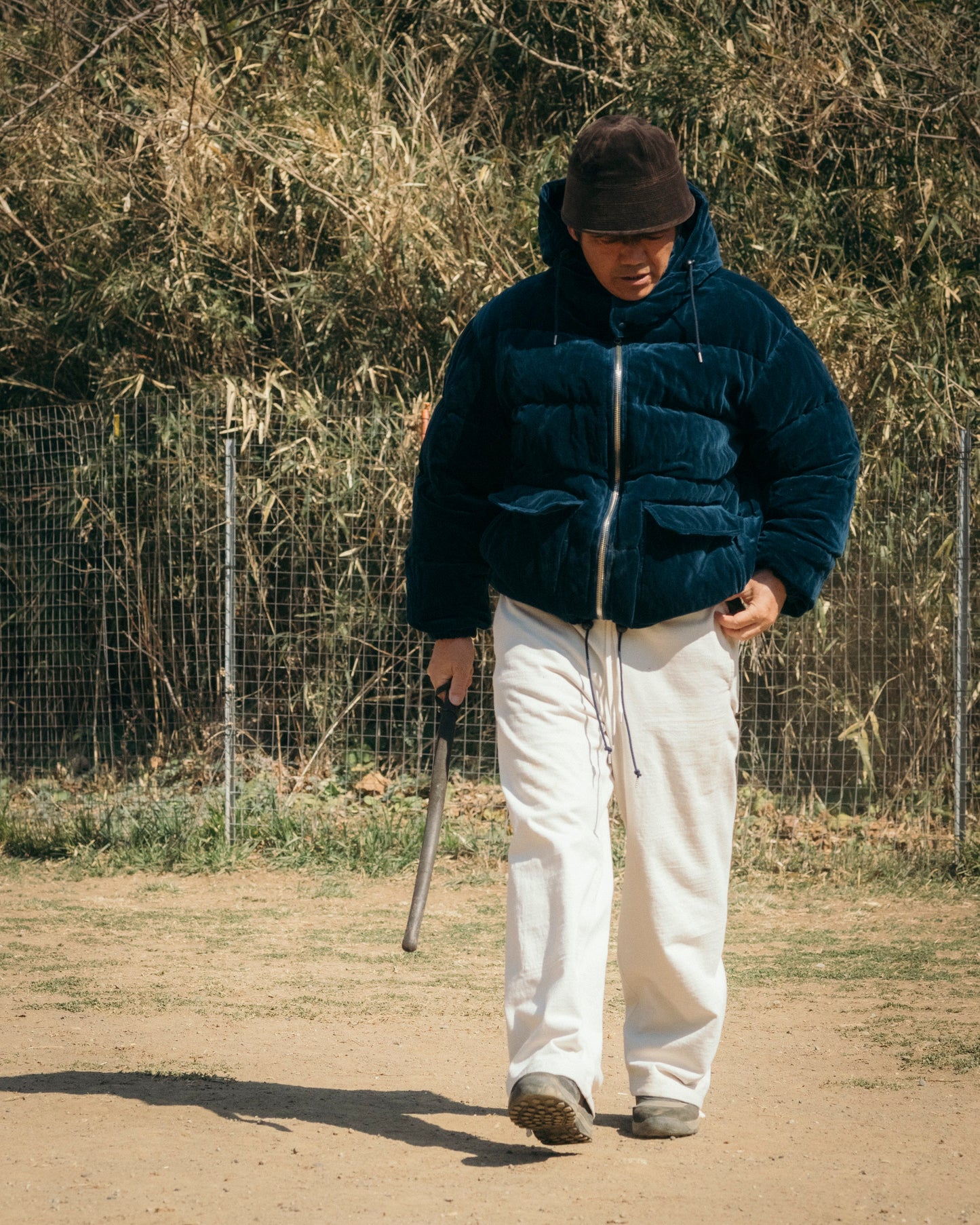 WRINKLED VELVET DOWN JACKET - REVERSIBLE