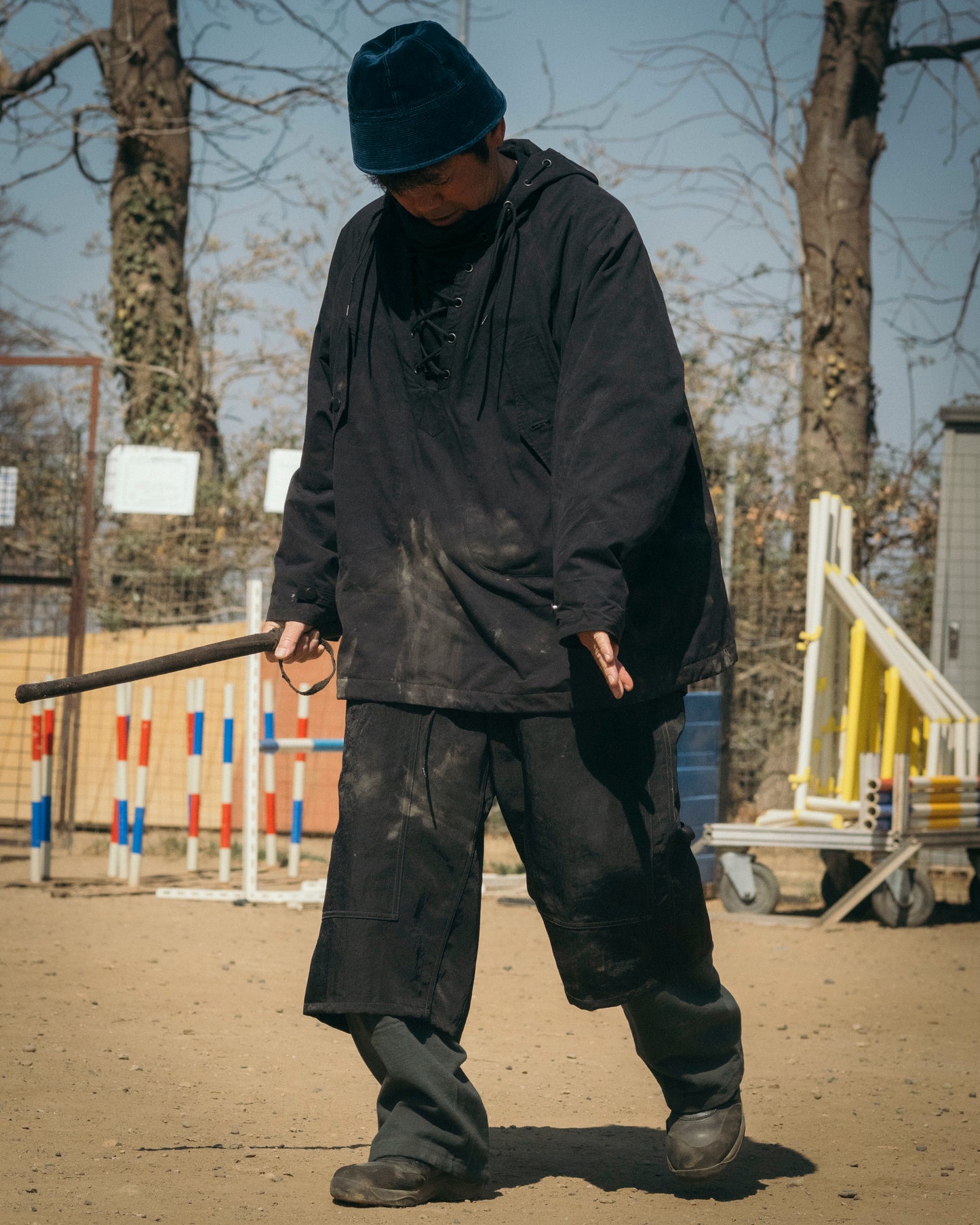 HEAVY NYLON DOUBLE-KNEE CROPPED